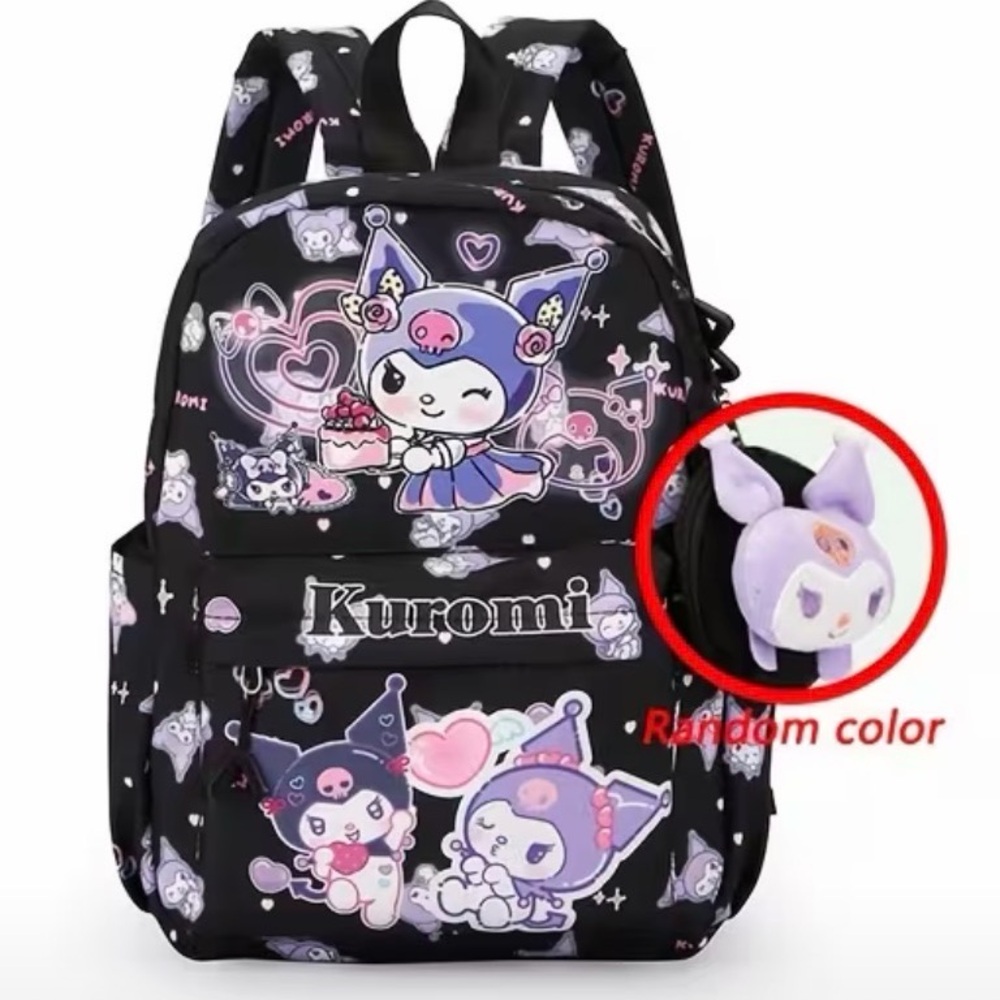 ❤️❤️SANRIO MYSTERY BUNDLE with Black Kuromi Backpack & Coin Purse Charm